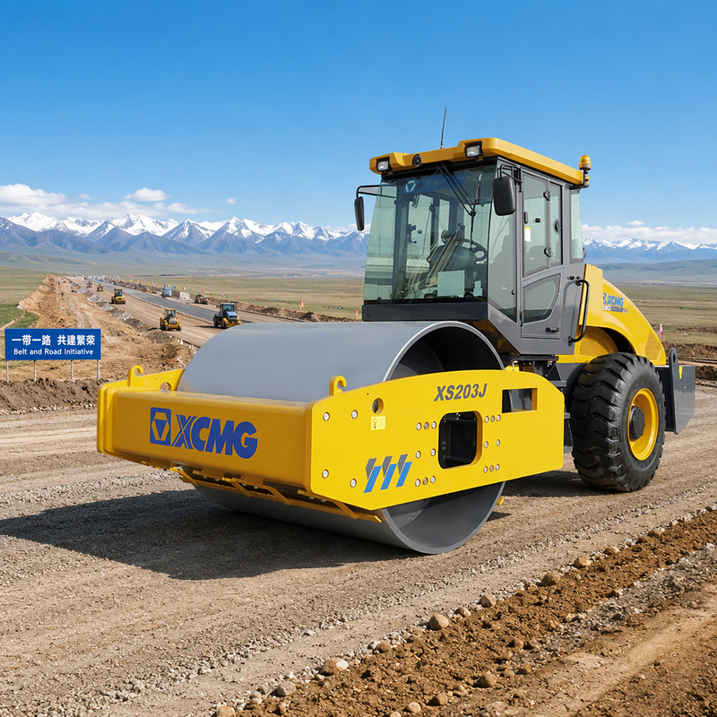 XS203J Single Drum Vibratory Roller 20 Ton | Shangchai Engine Road Compaction Machine for Highway Dam Airport Construction