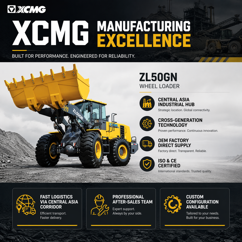 XCMG ZL50GN 5 tonnes chargeur à roues avant de 3,2 m3 chargeur lourd de construction à seau