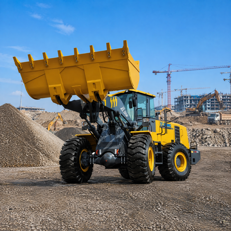 XCMG ZL50GN 5 tonnes chargeur à roues avant de 3,2 m3 chargeur lourd de construction à seau