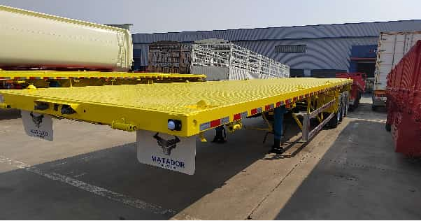 Fabrique personnalisée 12,5 mètres 3 essieux poutre droite plat-étage semi-remorque conteneur lourd-duty remorque de transport de marchandises à vendre